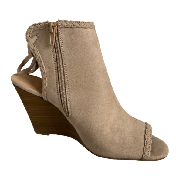 LC LAUREN CONRAD Bergenia Boots Lace Up Size Zip Bohemian Nude Tan Size 8 - Picture 4 of 9